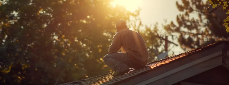 a skilled roofer installing a new shingle roof on a sunny day, highlighting their expertise and attention to detail.